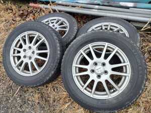 8分山４本プリウスなどアルミホイール５穴 195/65R15セリカルディナpcd100ブリヂストンスタッドレス