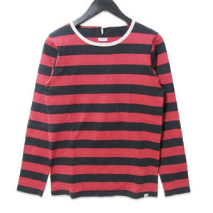 VISVIM ビズビム BORDER CREW L/S 14AW 0114205010034 長袖Tシャツ ボーダー クルー レッド 1 27108317