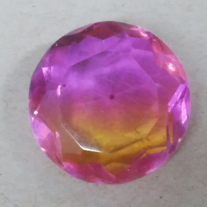 [12.59 ct] バイカラー 合成トルマリン ラウンドカット ルース 宝石 ジュエリー