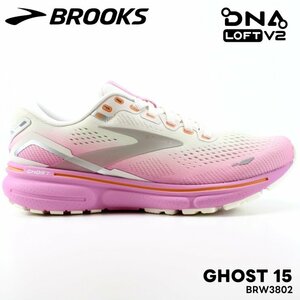 新品 未使用 ブルックス ランニングシューズ レディース 24.5cm BROOKS GHOST15 BRW3802 グレー/ピンク ゴースト15 ランニングシューズ