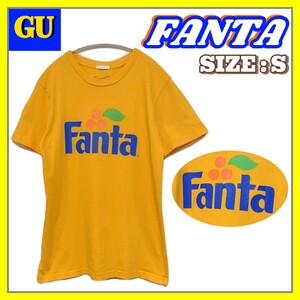 【美品】Coca-Cola コカ・コーラ FANTA ファンタ × GU ジーユー ロゴ 半袖 Tシャツ S トップス