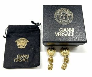 X113-W7-1431 ◎ GIANNI VERSACE ジャンニヴェルサーチ レディース イヤリング ゴールドカラー メデューサ アクセサリー 箱付き③