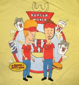 ★ビーバス アンド バットヘッド Tシャツ BEAVIS and BUTT-HEAD BEAVIS BURGER WORLD - XL 正規品 マクドナルド パロディ &