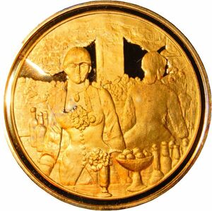 5 画家 マネ パリ造幣局 限定版 印象派100周年 1881年 フォリー・ベルジェール 彫刻 純金張り 24KTゴールド 純銀製 メダル コイン プレート