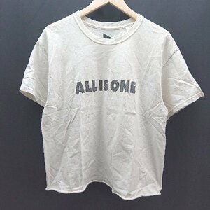 ◇ FUNK. カジュアル バックプリント トライアングル ロゴ 半袖 Tシャツ サイズL クリーム レディース E