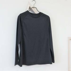 訳あり　X-TEAM SPORTS　DRY PLUS　長袖Tシャツ　メンズ　L　ブラック　通気性　速乾　ポリエステル　薄手　4805915