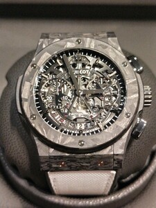 試着程度！HUBLOT エアロフュージョン カーボン ウブロ 限定 新作 腕時計 スケルトン 自動巻 自動巻き 限定 