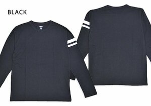 8.5ozジンバブエコットン出陣ロングTシャツ◆桃太郎ジーンズ ブラックXXLサイズ MZTS0001 MOMOTARO JEANS 日本製 国産 長袖