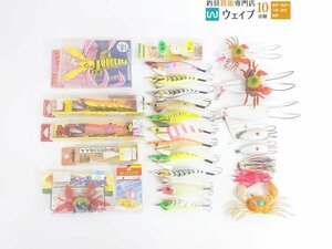 シマノ タコマスター フラッシュブースト 3.5号・ツリノ タコのエギ 3.5号 36g 等計26個未使用＆中古 タコエギ 用品 セット