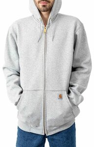 CARHARTT (カーハート) US 無地 パーカー フードジップ (K122) Loose Fit Midwaight Full Zip Sweatshirt Heather Grey ヘザーグレー (S)