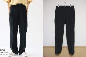 美品 THE SHINZONE★ザ シンゾーン サイズ 36 L位 黒 ブラック CHRYSLER PANTS クライスラー パンツ スラックス センタープレス タック