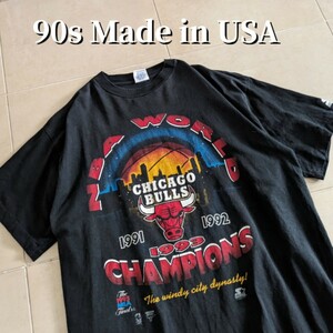 90s USA製 シカゴブルズ　Tシャツ シングルステッチ　L　ヴィンテージ