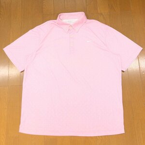NIKE GOLF ナイキ DRI-FIT ドット柄 B.D. 吸水速乾 ドライ ゴルフシャツ 3XL ピンク 半袖 ポロシャツ 水玉 4L 特大 大きいサイズ メンズ