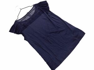 ネコポスOK M-PREMIER エムプルミエ チュール 切替 カットソー size38/紺 ■◆ ☆ eha1 レディース