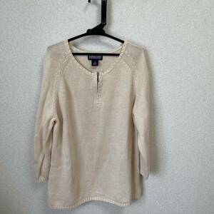 LANDS END ランズエンド　キッズ　綿麻ニット　M 10-12