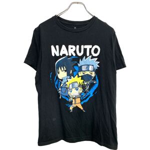 NARUTO 半袖 キャラクター Tシャツ Mサイズ ナルト ブラック コットン メキシコ製 古着卸 アメリカ仕入 t2408-4130