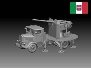 HINODE 1/144レジンキット 未塗装　WW2 イタリア軍　ランチア3Ro da 90/53 装輪式自走砲　ワールドタンクミュージアム240823