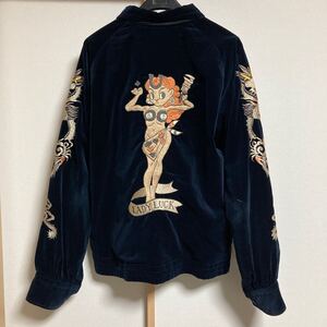 【美品】テーラー東洋 港商 KOSHO&CO. TT13430 SOUVENIR JACKET 別珍 スーベニアジャケット スカジャン リバーシブル ネイビー サイズ中