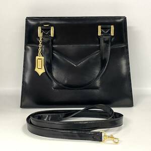 【6M14】1円スタート YVES SAINT LAURENT イヴ・サンローラン YSLチャーム カサンドラ レザー 2WAY ショルダーバッグ ハンドバッグ 