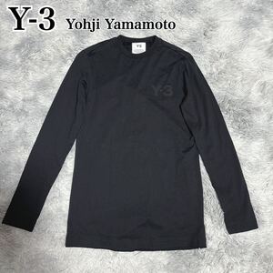 状態良 Y-3 Yohji Yamamoto ヨウジヤマモト ロゴ ロンT カットソー 長袖 XS メンズ レディース adidas アディダス