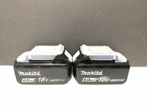 2個 純正 動作品 マキタ Makita Li-ion バッテリー BL1860B 6.0Ah 18V 雪マーク 雪印 インパクト # BL1860 BL1460 検索ワード 美品 26