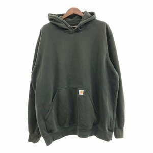 SALE/// Carhartt カーハート ワンポイントロゴ パーカー 大きいサイズ ワーク グリーン (メンズ 2XL TALL) Q0352