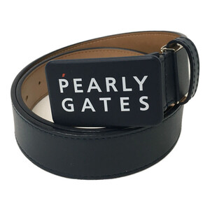 coco 中古 パーリーゲイツ PEARLY GATES ベルト 紺 ネイビー 2段ロゴバックル 定番 レターパックプラス発送可 92141