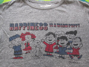 キッズ130 vintage PEANUTS ピーナッツ SNOOPY スヌーピー 半袖Tシャツ 霜降りグレー