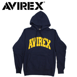 AVIREX (アヴィレックス) DAILY L/S SWEAT PULL PARKA LOGO デイリー ロングスリーブ スウェット プルパーカー ロゴ 783-5231003 87-Navy-S