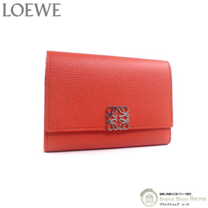 ロエベ （LOEWE） アナグラム バーティカル ウォレット スモール コンパクト 三つ折り 財布 C821S33X01 サンライズオレンジ（新品）