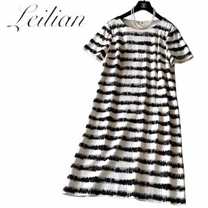 B30◆極美品 レリアン Leilian プラスハウス 大きいサイズ 13+ XL前後 ゆったり ワンピース 人気モデル 身幅52cm 薄手 サラッと涼しい 春夏