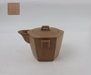 250012 唐物 六方 白泥 急須 宝瓶 中国宜興 紫砂 朱泥 茶道具