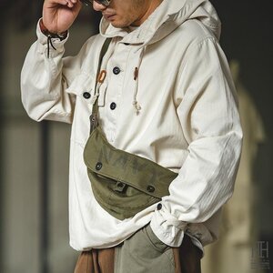 S ベージュ サルベージパーカー SALVAGE PARKA メンズ ヘリンボーン柄 ポケット アウター ミリタリー 大きいサイズ プルオーバー フードパ