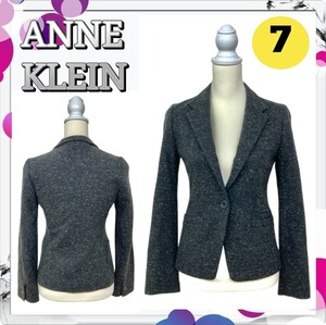 ANNE KLEIN アンクライン テーラードジャケット フォーマル シンプルデザイン 7 羊毛 絹 中古 レディース