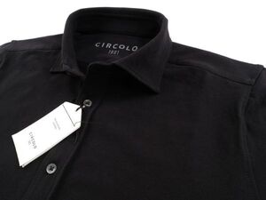 【新品未使用】CIRCOLO 1901 チルコロ◆L◆秋冬 定番 コットン スウェット ガーメントダイ 長袖 シャツ◆ブラック