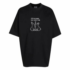 VETEMENTS ヴェトモン KISSING BUNNIES T-SHIRT 半袖 Tシャツ ブラック M 中古 TN 1