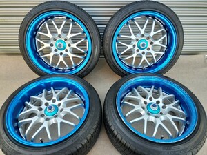 CRIMSON Racing SPARCO 15インチ 7J 4H/100 114.3 +25 165/50R15★15×7J 4穴 深リム 引っ張りタイヤ スパルコ タイヤ外し可 当時物 レア物