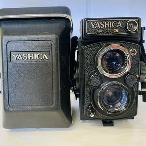 【HGC‐0603.1-1UY】1円スタート YASHICA ヤシカ Mat-124 G 二眼 フィルムカメラ COPAL-SV 1:2.8 1:3.5 f=80mm レンズ30ｍｍ付き 付属付き