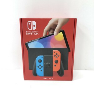 07w5372★1円~ Nintendo Switch 有機ELモデル 未使用品 ネオンブルー レッド 任天堂スイッチ ゲームハード 店舗印あり