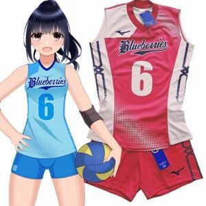 ★新品★Lサイズ/Blueberries AIRI 選手公式 オーセンティック ユニフォーム/女子バレー ユニフォーム/バレーボール ユニフォーム/ピンク