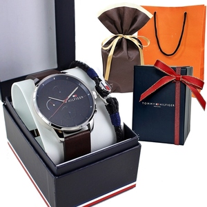 ラッピング済 ギフトセット トミーヒルフィガー メンズ 腕時計 ＆ ブレスレット 2個セット プレゼント 誕生日プレゼント 父の日