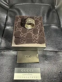 GUCCI グッチ ロゴ ヴィス ビス ワイド リング シルバー925 22号