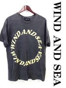 2019SS/WIND AND SEA:ウィンダンシー/W&S G-DYE (CIRCLE) T-SHIRT/サークルロゴ プリント 後染め加工 Ｔシャツ/チャコール/Msize