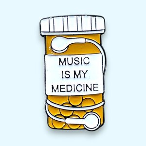 MUSIC IS MY MEDICINE 音楽 薬瓶 ピン ピンバッジ バッジ ポスト投函