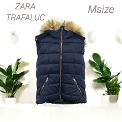 6891　✨️ZARA TRAFALUC✨️　ファー取り外し可能　ダウンベスト