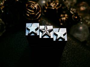 18pt 星型 スター 2種3個 メタルスタンプ モチーフ 装飾 活字 刻印 レザークラフト ハンドメイド
