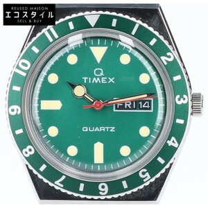 美品 TIMEX タイメックス TW2U61700 Q TIMEX グリーン クォーツ 腕時計 シルバー