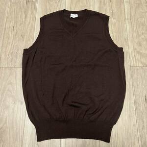 ★送料360円★Paul Smith LONDON ポールスミス ロンドン 茶色 ブラウン ニット ベスト ノースリーブ セーター サイズL メンズ R-5859