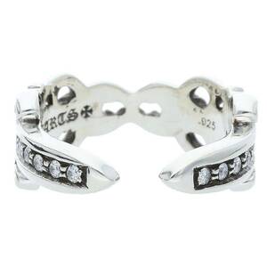 クロムハーツ Chrome Hearts DBL DAGGER OPENP/D ダブルダガーオープン サイズ:16号 PAVEダイヤ/シルバーリング 中古 SS07