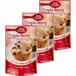 マフィンミックス（合計18個分が作れる！）Betty Crocker ベティクロッカー トリプルベリー マフィンミックス 3個